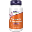 ACUM Alimente Suplimente, Turmeric & Bromelain (Extract turmeric standardizat) cu Bromelain 2400 GDU/g, 90 Veg Capsule
