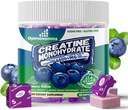 Creatine Monohidrat Soft Chews Complex 6400mg pentru bărbaţi şi femei -Advanced Formula W/L-Taurine + Vitamina B12, Sugar Free Chews,60 Blueberry Softchews