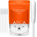 Cotton Swabs pentru câini și pisici - Cat & Dog Ear Cleaner Long Cotton Swab - extra Long Stick, Cat & Dog Ear Cleaning Kit pentru căței și animale de companie, Multifuncțional Pet Cotton Swabs pentru urechi (100 Muguri)