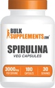 BulkSupplements.com Capsule Spirulina - Green Superfood Supliment, Spirulina Supliment - Vegan, 6 Capsule per Serving, 180 Conte (Pachet de 1)