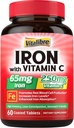 Suplimentul de fier cu vitamine C pentru deficit de fier & Complex de magneziu 10 in 1 pentru deficit de magneziu
