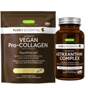 Vegan Vanilla Colagen Proteine Powder + Astaxantin Complex Vegan Bundle, Colagen Boosing Formula + Natural 4mg H. Pluvialis Astaxantină pentru păr, piele și unghii, de Igennus