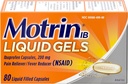 Motrin IB 200mg Ibuprofen lichid Gel Pain Relieiver/Fever Reductor pentru dureri şi dureri, 80 ct