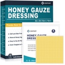 Honey Gauze Wound Dressing, 4" x 4" Manuka Honey Wound Care, Medical grade Honey Bandages for Wound Care, Honey Patch for Faster Healing from Burns, Abrasions, Cuts and Scalds (Pachet de 10)