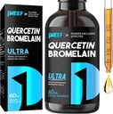 Quercetin cu picături de lichid cu bromelain, Querbetin Suplimente 1000mg, Suport Complex Immune de sănătate respiratorie, 7-in-1 Querbetin picături lichide cu zinc