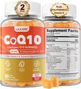 CoQ10 200mg Gummies - Coenzime Q10 w/Taurină, Vitamina E, C, B6, B12, Zinc - CoQ10 de înaltă absorbţie Supliment pentru antioxidant, Energie celulară & Hear-t Health, Vegan 120 C