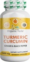 Capsule organice Veda Turmeric și ghimbir 120 pastile - Curcumină organică cu piper negru pentru sprijin comun - ne OMG, gluten gratuit, Turmeric și Ginger Supliment (95% curcuminoide)