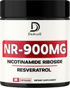 NAD Nicotinamidă Ribozidă Resveratrol 900 mg Plus Resveratrol 100MG - Producţie şi restaurare celulară, îmbătrânire bine, Vitalitate generală - 80 capsule