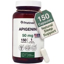Suplimentul Apigenin al PRISTINE pentru capsulele de somn - 50 mg 150 zile de aprovizionare - Prostata & Sleep Support găsit în pulbere de mușețel pentru relaxare, imbatranire sanatoasa, Brain & Heart Health, & Imunitate
