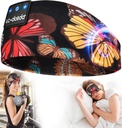 LC-dolida Căștile de dormit Căștile de cap Bluetooth 5.4, Căștile de căști cu bandă sport Wireless cu difuzor Microphone USB C pentru femei Sleeping Cadou de lucru Jogging Yoga Insomnia Meditatie de călătorie, Butterfly