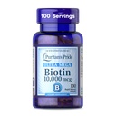 Puritan's Pride Premium Ultra Mega Biotin 10000mcg, Dietary Supplement for Healthy Hair, Skin, Nails, and Energy Metabolism Support, 100 Day Supply, 100 Rapid Release Softgels