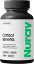 Nuray Cortisol Beneficii Supliment - Suport suprarenal cu Rhodiola Rosea Supliment, Ashwaghanda - Gluten-Free, Vegetarian, Promoveaza Energia - 60 Capsule