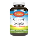 Carlson - Complex Super-C, Vitamina C + Bioflavonoide, Funcţia Imunală & Optimal Wellness, Antioxidant, 250 comprimate vegetariene
