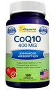 aSquared Nutrition CoQ10 (400 mg Max Concentration, 100 Veggie Capsule) - mare absorbţie Coenzima Q10 pulbere - Ubichinonă Supliment pastile, extra antioxidant CO Q-10 Enzyme Vitamine comprimate, Coq 10 400 mg