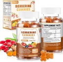 120 Conte Berberine Extract Gummies 2000mg Extract organic de Berberine HCI Suplimentul cu Ceylon Scorțișoară Turmeric pentru femei Bărbați suport Digestive Immune System Metabolism mixt aroma Berry