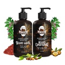 Perfecto Beard Wash & Beard Balsam set cu ulei de Argan și Jojoba - Întăriri și softens - miros de sandale naturale