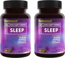 BioEmblem Natural Sleep Aid pentru adulții cu Melatonina, Root Valerian, Suntheanină & More 