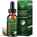 (1 ambalaj) Soursop picături lichide Plus extract de Moss de mare, Graviola Bitters Extract lichid pentru suport de celule și regenerare, Boost imunitar, ficat și somn, Soursop ulei Herbal Goodness, 1 Fl Oz