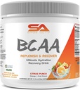BCAA pulbere Plus Glutamina și Electrolit pulbere pentru recuperare și hidratare - 30 Servings (Citrus Punch)