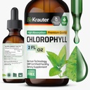 BIO KRAUTTER picături de clorofilă lichidă - Curățare și suport imunitar - Deodorant intern - Supliment de extract de clorofilină de cupru de sodiu - 2 fl oz