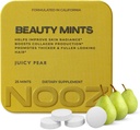Minte de frumusete NOOZ - menta de biotina de zahar-gratuit pentru piele stralucitoare, par sanatos si unghii puternice - aroma de pere suculent 