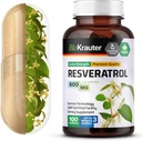 BIO KRAUTTER Resveratrol Supliment Capsule 600 mg - 100 Conte - Natural Antioxidant Sursa - 98% Pur Trans Resveratrol pulbere - Vegan