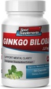 Suplimente pentru creier pentru memorie si concentrare - Ginkgo Biloba 120MG - Gingko biloba Plant, Focus Suplimente pentru adulti, Gingko biloba Suplimente, Ginko biloba Pastile naturale, Supliment de memorie - 1B 60 Capace