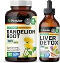 BIO KRAUTTER Root 250 Capsule & Suport pentru ficat Tinctură 4 Fl. Oz.