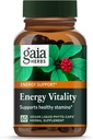 Gaia Herbs Energy Vitality - Suplimentul de suport energetic pentru menţinerea nivelului de energie sănătoasă şi stres - cu Ginkgo, Ginseng, Ceai Verde şi Nettle* - 60 Vegan lichid Fito-Capsules (20-Day Supply)
