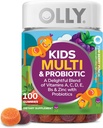 OLLY Kids Multivitamine & Gummy Probiotic, Suport digestiv, Vitamine A, D, C, E, B, Zinc, Supliment masticabil, Aroma Berry, 50 zile de aprovizionare - 100 Conte
