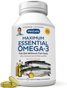 ANDREW LESSMAN Maximal Essential Omega-3 Orange - 360 Softgels - Ultra-Pure, ulei Omega-3 de mare potenta. High DHA, fără probleme cu stomacul, fără contaminări, fără mercur. Small Easy to Swallow Softgels