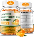 (2 ambalaj) Gume de zinc de magneziu de calciu cu vitamina D3 & K2 - gume de calciu fără zahăr pentru femei și bărbați - suport osos și imun - non-GMO, gluten-free, aromă de portocale - 120 Conte