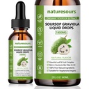 Naturesours 100% Extract de Soursop organic pur, Soursop Graviola lichid picături 1800MG, organic pur Soursop frunze și extract de fructe, zahăr/gluten gratuit, 2 FL.OZ (1)