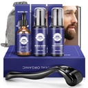 Barbă Cadou Kit - ulei,Wash,Conditioner, Roller (Lungime Needle: 0,25mm) pentru Barbă, sac de depozitare,Mustache Cadouri Set pentru prietenul părinții soțului