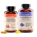 NatureWise Curcumin Turmeric 2250 mg și ulei de in 1200mg Omega 3 6 9 Softgels pentru comun, inima si suport imunitar [1 & 2 luni de aprovizionare]