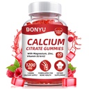 Citrat de calciu 1200 mg Gume cu vitamina D3: cu vitamina de calciu magneziu zinc D3 K2 pentru imunitatea musculară osoasă - Absorbție finală Supliment de calciu pentru femei și bărbați, zahăr-liber