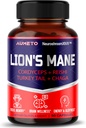 Lions Mane Supliment Capsule 40% Polizaharide cu Cordyceps, Reishi, Turcia Coada, Chaga Mushroom Complex - Cafeina-Free 18 in 1 Creier Supliment pentru Memorie si Focus