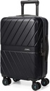 BAGSMART Carry On Bagage 22x14x9 Airline Aprobat cu TSA Lock, 1O% Polycarbonat Hardside Bagaj cu roti Spinner, Durable Hard Shell Carry On Suitcase 20 inch negru