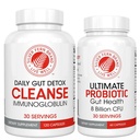Silver Fern Gut Rehab Kit - 30 zile de aprovizionare - Cleanse Daily (1 flacon = 120 capsule) & Ultimate Probiotic (1 flacon = 60 capsule) - Imunoglobuline si Spore Probiotice de formare