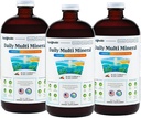 LIQUIDHEALTH Daily Multi Mineral Liquid Supplement cu acid fuzelian, pe bază de plante Aquamin Sea Trace Ocean Minerals - Immune Support, Energy, Gut Health, Detox - Made in USA, Vegetarian (3 Pack)