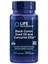 Life Extensie Black Cumin Seed Oil and Curcumin Elite, Black Cumin, Turmeric Extract, Immune Health Support, High Biodisponibilitatea, Whole-Body Health, Gluten Free, Non-GMO, 60 Softgels