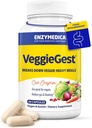 Enzymedica, VeggieGest, Enzime digestive, Suportă Ocazional Gas & Blooting Relief de la mese de mare fibre, pentru diete Vegan & Vegetarian, Enzyme Blend pentru Digestive Health, 60 Conte