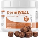 VetWELL Omega 3 Supliment pentru câini cu ulei de krill Antarctica, Astexanthin, Omega 3 6 9, EPA, DHA pentru piele uimitoare și haina (60 Conte)