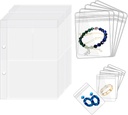 Bijuterii de călătorie Organizator caz bijuterii transparent carte Binder sac pentru cercei, inele, colier, brățară, pagini interioare și pungi