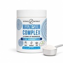 Complex de magneziu pulbere - 8 tipuri de magneziu, L-Treonat (Magtein), Glicinat, Malate, şi mai mult pentru sănătatea creierului, relaxare, absorbţie maximă - nearomatizate, 30 Serviri