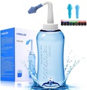 Darate Neti Pot Sticla de clătire Sinus, spălare nas Cleaner presiune Clătire Nasal Irigare pentru Adult & Kid BPA Gratuit cu termometru autocolant (500ML)