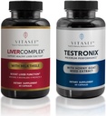 VITASEI Liver Cleanse Detox & Repair, Liver Complex Capsules for Women & Men (60 Capsules) + Testronix Booster for Men (60 Capsules)