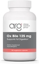 Grupul de cercetare pentru alergii Ox Bile 125 mg - Ox Bile Supplements for Gallbladder, Digestive Enzime pentru ficat, Fat Digestion Support, for Men and Women, Hypoallergenic Formula - 180 Vegicaps