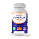 Acid boric vidamatic Vaginal Capsule Shell Samples 600 mg Acid boric de grad USP în capsule vegetariane Shell - 60 Count