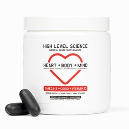 Inalt nivel stiinta CoQ10, Omega-3, Vitamina E - Cardiolog Formulat pentru inima + corp + sanatate mentala cu DHA/EPA, Antioxidant pentru energie, ulei superior Biodisponibil de peste - Gluten gratuit, 60 Softgels